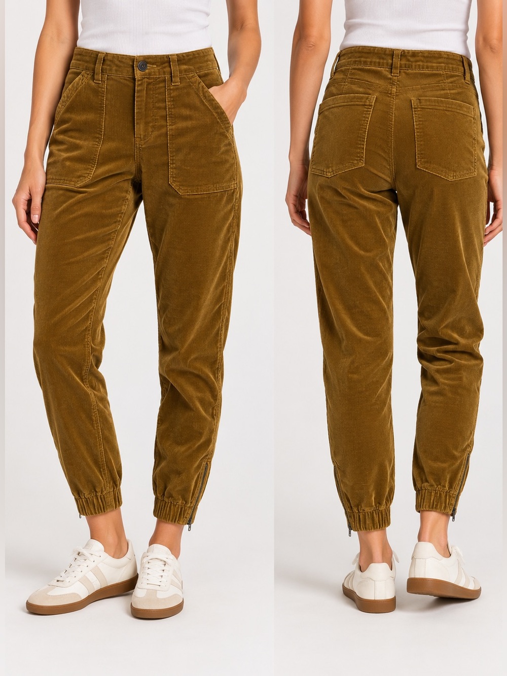 Banana Republic Super Soft Corduroy Utility Jogger Pants Mustard Brown Size 4